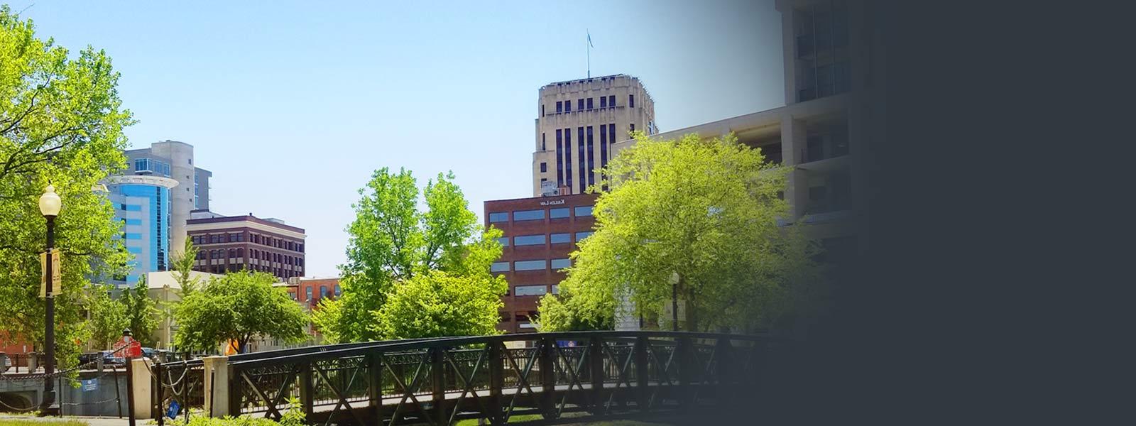 keilen law building in downtown kalamazoo michigan skyline